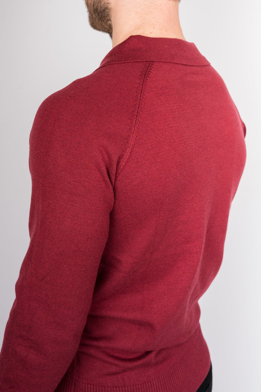 Classic Long Sleeve Polo Shirt - Wine red