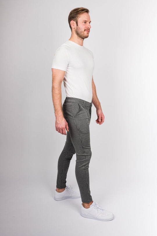 Metro Streamline Chinos - Gray with lines