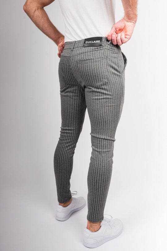 Metro Streamline Chinos - Gray with lines