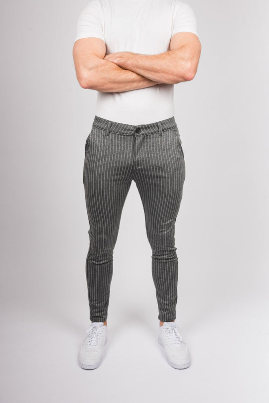 Metro Streamline Chinos - Gray with lines