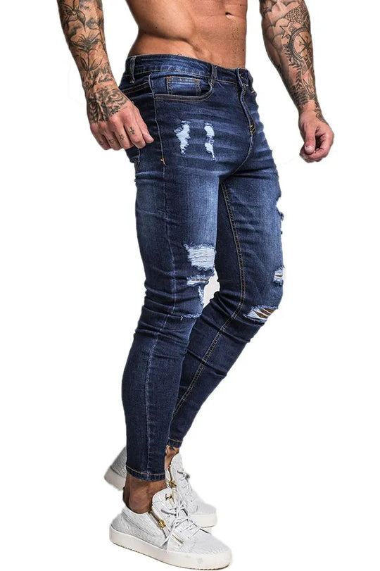 Azure Rift Skinny Denim - Dark blue / black