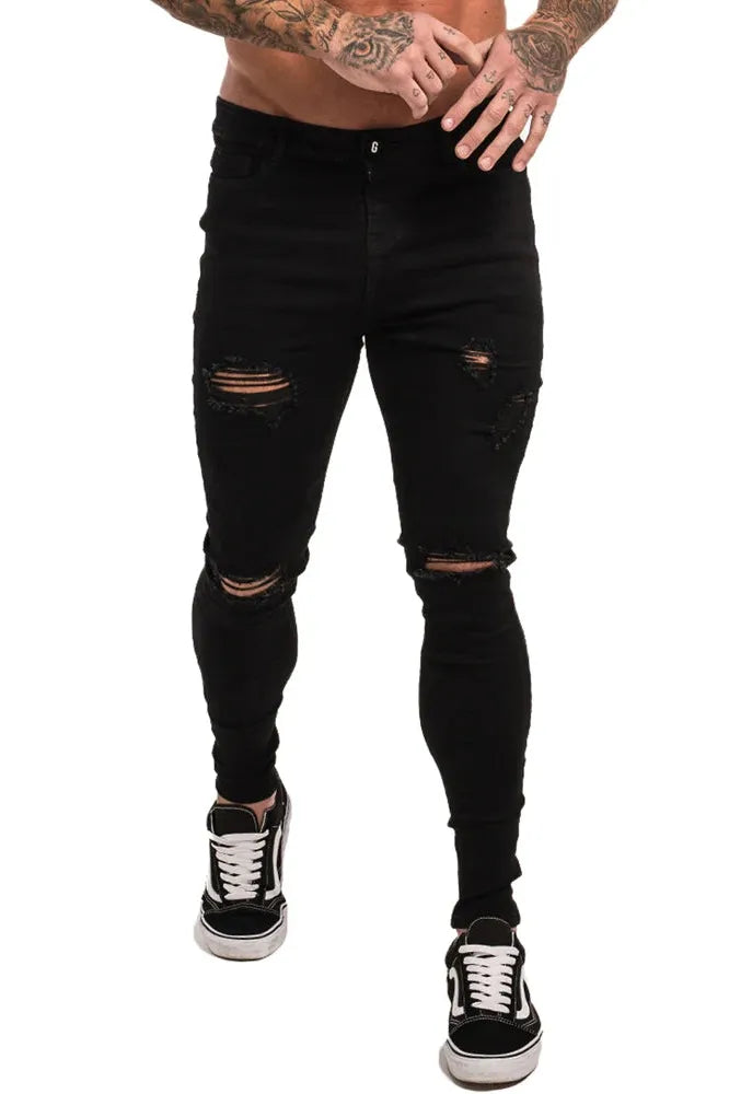 Azure Rift Skinny Denim - Dark blue / black